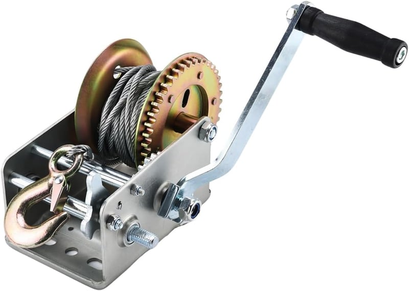 BOOMSTART Kézi csörlő 1136 kg - acélkötél 10 m Ø5 mm, kétirányú racsnis, 4,1:1/8:1 áttétel