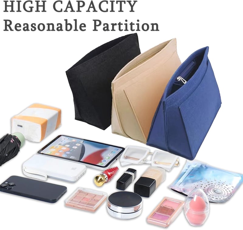 BOOSHMall Longchamp táska szervező, sötétszürke M méret, többrekeszes táskabetét - M, Darkgray