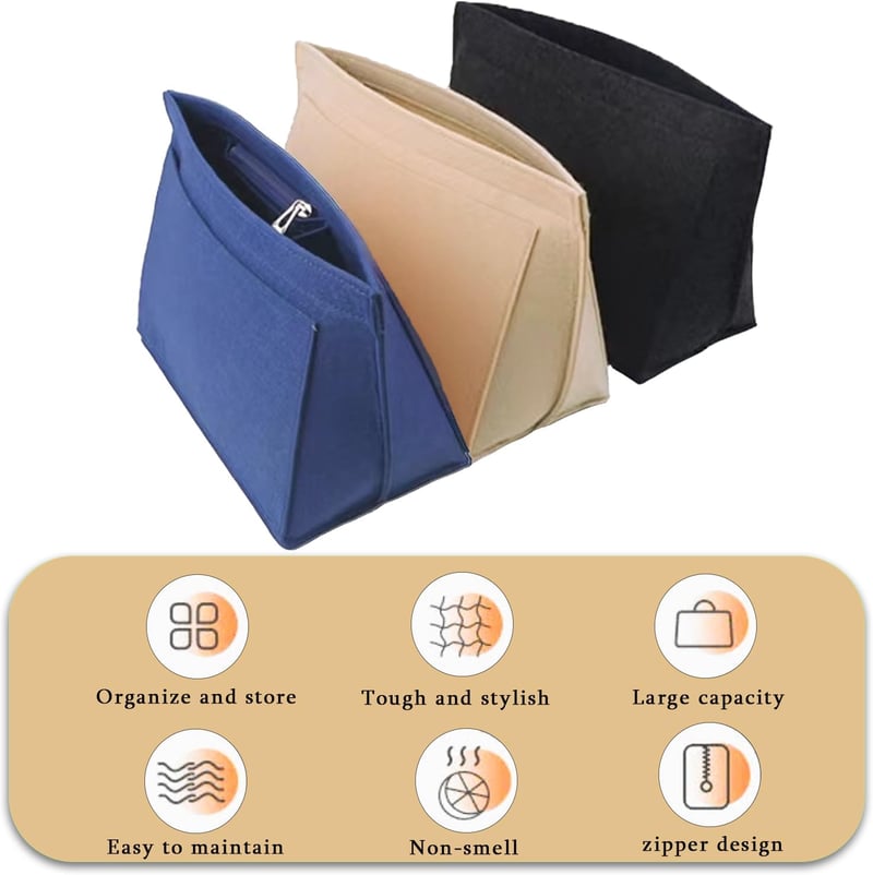 BOOSHMall Longchamp táska szervező, sötétszürke M méret, többrekeszes táskabetét - M, Darkgray