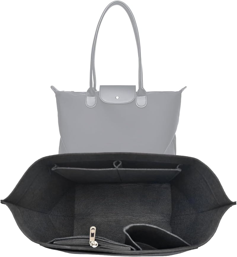 BOOSHMall Longchamp táska szervező, sötétszürke M méret, többrekeszes táskabetét - M, Darkgray