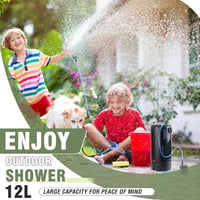 Duș de camping solar BOOSTEADY 12 L cu pompă de presiune automată 2