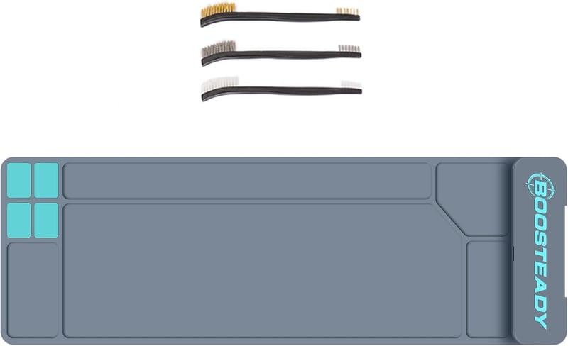 BOOSTEADY čistiaca podložka na zbrane, veľká, protišmyková gumená podložka na čistenie (91,4 x 30,5 cm), magnetická plocha s integrovaným boxom na súčiastky