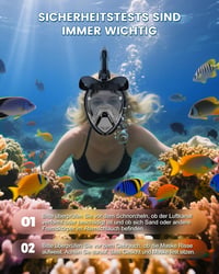 BOOSTEADY teljes arcú snorkel maszk napvédelemmel, száraz tetővel és beszélgetési funkcióval 5