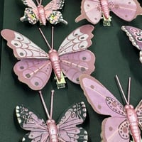 BootyBay 10 db pillangó klip dekoráció lila - esküvő, karácsony, virágkötészet 7