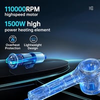 BootyBay 1500W Ionos Hajszárító Mágneses Fúvókával, Kefe Nélküli Motor, Csendes 4