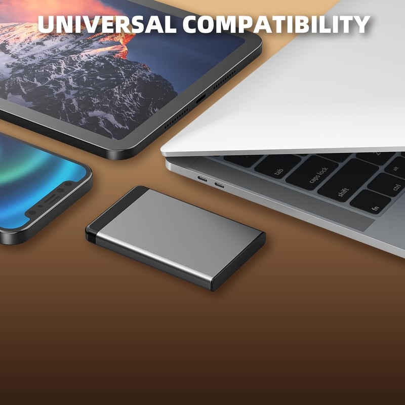 BootyBay 1TB Ultravékony Hordozható USB Külső Merevlemez Asztali és Laptop Számítógéphez