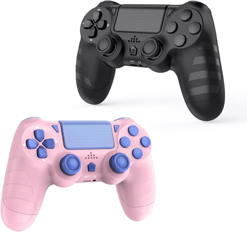 BootyBay 2db Vezeték Nélküli PS4 Kontroller Fekete-Rózsaszín 6 Tengelyes Mozgásérzékelő