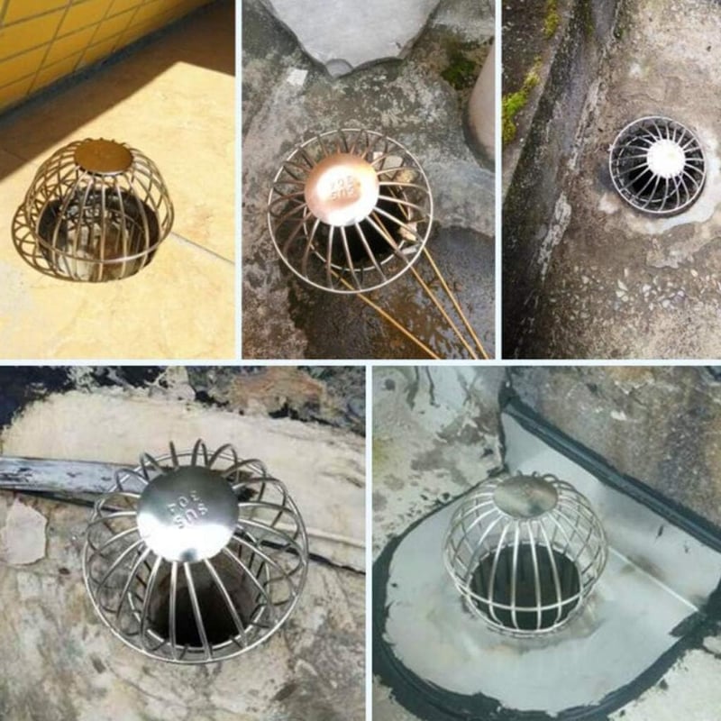 BootyBay 304 Rozsdamentes Acél Ereszcsatorna Szűrő Védőrács, Levél és Szennyeződés Elleni Védelem - 38mm Átmérő