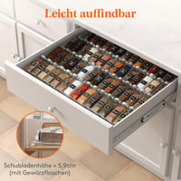 BootyBay Állítható Műanyag Fűszertartó Szervező - Kihúzható Konyhai Rendszerező 33-66 cm, Átlátszó, 8 db-os Szett Fiókba, Pultra 5