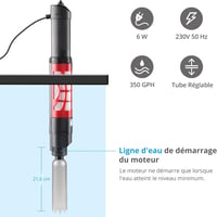 BootyBay Automata Akváriumtisztító - Elektromos Aljzattisztító Közép és Nagy Méretű Édesvízi és Tengeri Akváriumokhoz, 70 cm Vízmélységig 7