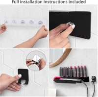 BootyBay Fali Hajszárító Tartó - Dyson Airwrap Kompatibilis, Fúrás Nélküli Rögzítés, Erős Öntapadós Koronggal, Nedvességálló, 39x17,5x7 cm 7
