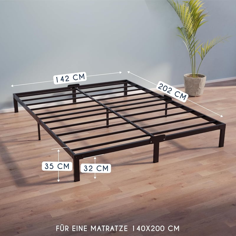 BootyBay fém ágykeret 140x200 cm, 35 cm magas, tárolóhellyel, könnyen szerelhető