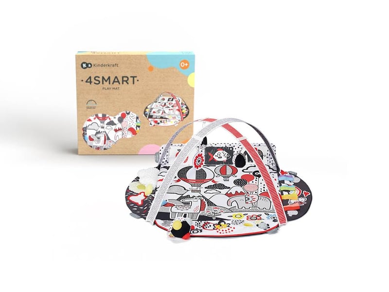 BootyBay Kinderkraft 4SMART Játszószőnyeg Kontrasztos Érzékfejlesztő Szenzoros Takaró