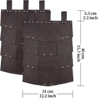 BootyBay Középkori Műbőr Derék és Combpáncél - Retro Kétoldalas Páncélzat Lovagi Szerepjátékhoz - LARP Zsoldos Jelmez Kiegészítő 6