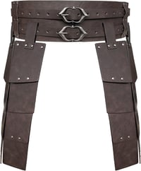 BootyBay Középkori Műbőr Derék és Combpáncél - Retro Kétoldalas Páncélzat Lovagi Szerepjátékhoz - LARP Zsoldos Jelmez Kiegészítő 2
