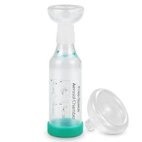 BootyBay Macska Inhalator Spacer sa silikonskom maskom - Aerosolni dozator s indikatorom disanja, 2 veličine maski, plavi 1