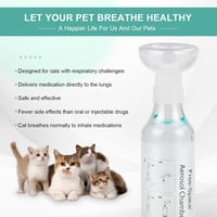 BootyBay Macska Inhalátor Spacer Szilikon Maszkkal - Aeroszol Adagoló Légzésjelzővel, 2 Méretű Maszk, Kék 2