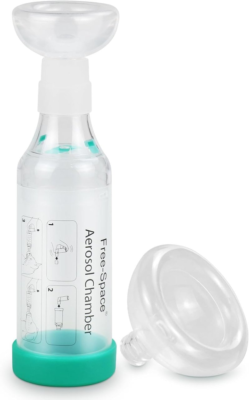 BootyBay Macska Inhalátor Spacer Szilikon Maszkkal - Aeroszol Adagoló Légzésjelzővel, 2 Méretű Maszk, Kék