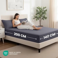 BootyBay Mikroszálas Gumis Lepedő Szett, 2 db Szürke Lepedő 140x200 cm Méretben, 35 cm Mély Zsebekkel, Puha Kefézett Poliészter 2