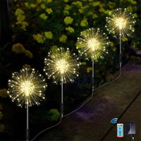 BootyBay Napelemes Kerti Lámpa Szett - 4db 120 LED Tűzijáték Fényhatás, Távirányítóval, 8 Világítási Móddal, Vízálló Kültéri Dekoráció 1