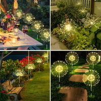 BootyBay Napelemes Kerti Lámpa Szett - 4db 120 LED Tűzijáték Fényhatás, Távirányítóval, 8 Világítási Móddal, Vízálló Kültéri Dekoráció 2