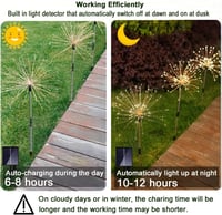 BootyBay Napelemes Kerti Lámpa Szett - 4db 120 LED Tűzijáték Fényhatás, Távirányítóval, 8 Világítási Móddal, Vízálló Kültéri Dekoráció 6