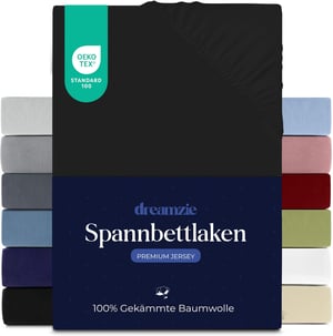 BootyBay Premium Crna Gumirana Plahta 70x160 cm - 100% Pamučni Jersey, Za Madrace Visine do 12 cm, Oeko-Tex Certifikat, Perivo u Perilici Rublja