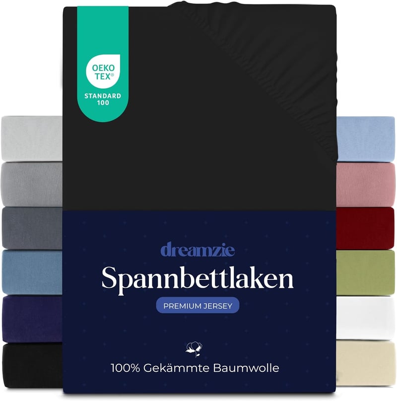 BootyBay Prémium Fekete Gumis Lepedő 70x160 cm - 100% Pamut Jersey, 12 cm-es Matracokhoz, Oeko-Tex Tanúsítvánnyal, Géppel Mosható