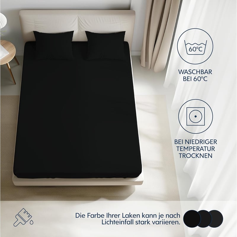BootyBay Prémium Fekete Gumis Lepedő 70x160 cm - 100% Pamut Jersey, 12 cm-es Matracokhoz, Oeko-Tex Tanúsítvánnyal, Géppel Mosható