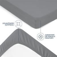 BootyBay Prémium Gumis Lepedő 90x200 cm - Antracit Jersey Pamut Lepedő Vastag Matracokhoz 22 cm-ig, 100% Pamut, Öko-Tex Tanúsítvánnyal 4