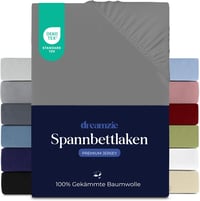 BootyBay Prémium Gumis Lepedő 90x200 cm - Antracit Jersey Pamut Lepedő Vastag Matracokhoz 22 cm-ig, 100% Pamut, Öko-Tex Tanúsítvánnyal 1