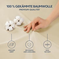 BootyBay Prémium Jersey Pamut Lepedő 160x200 cm - Bézs Gumis Lepedő Vastag Matracokhoz 27 cm-ig, 100% Pamut, Öko-Tex Tanúsítvánnyal 2