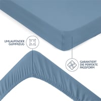 BootyBay Prémium Lepedő 100x200 cm - Kék Jersey Pamut Gumis Lepedő 22 cm Magas Matracokhoz - 100% Pamut, Oeko-Tex Tanúsított, Géppel Mosható 4