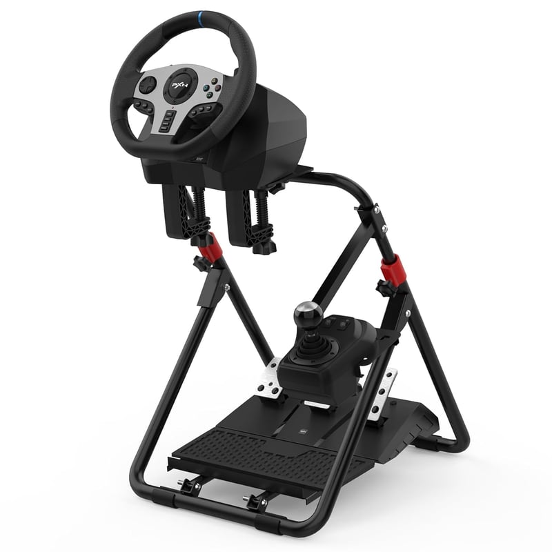 BootyBay PXN A9 Versenykormány Állvány - Összecsukható, Dönthető, Univerzális Váltókarral Logitech G25/G27/G29/G920 és Thrustmaster Kormányo