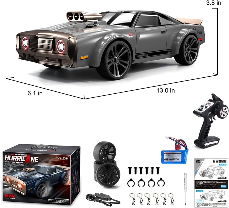 BootyBay RC Drift Autó 1:16 2.4GHz 35km/h 4WD LED Fénnyel Verseny Terepjáró