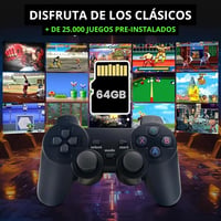 BootyBay Retro Játékkonzol 4K HDMI - 25.000 Előtelepített Játékkal, 64GB USB Memóriával, 2 Vezeték Nélküli Kontrollerrel, TV-hez Csatlakozta 5