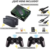 BootyBay Retro Játékkonzol 4K HDMI - 25.000 Előtelepített Játékkal, 64GB USB Memóriával, 2 Vezeték Nélküli Kontrollerrel, TV-hez Csatlakozta 7