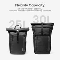 BootyBay Rolltop Laptop Hátizsák 25-30L Vízálló Utazási Munka Kollégium 5