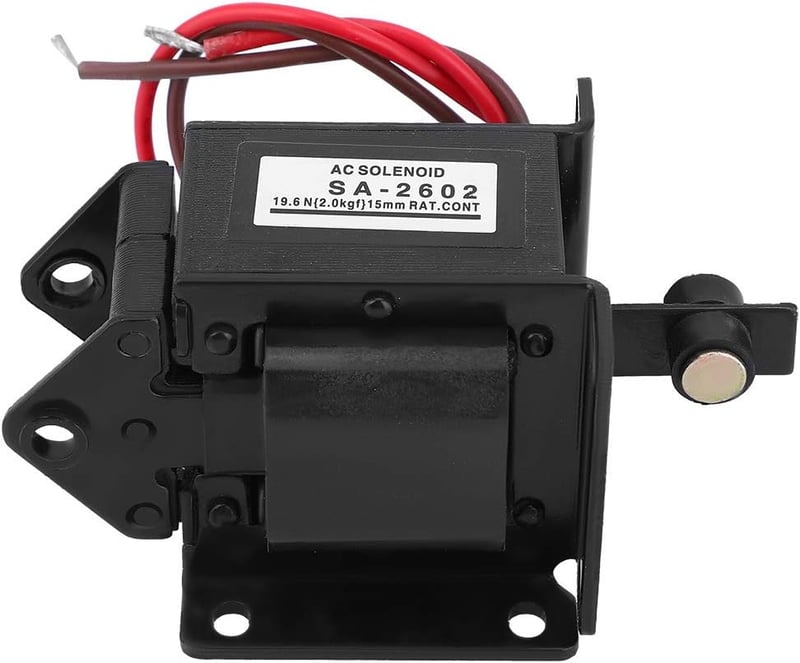 BootyBay SA-2602 AC Elektromágnes 220V Push-Pull Szolenoid, 19.6N Húzóerő, 15mm Löket, 50/60Hz Ipari Elektromágnes