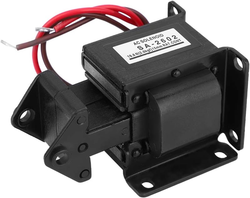BootyBay SA-2602 AC Elektromágnes 220V Push-Pull Szolenoid, 19.6N Húzóerő, 15mm Löket, 50/60Hz Ipari Elektromágnes