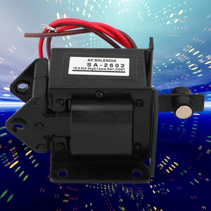 BootyBay SA-2602 AC Elektromágnes 220V Push-Pull Szolenoid, 19.6N Húzóerő, 15mm Löket, 50/60Hz Ipari Elektromágnes