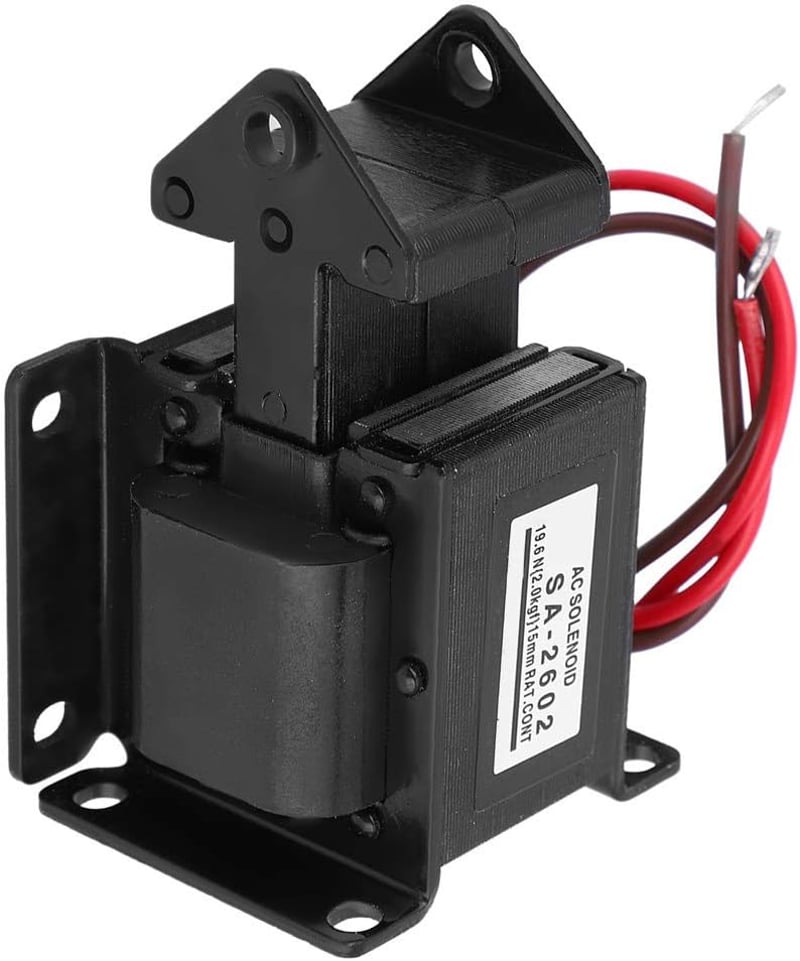 BootyBay SA-2602 AC Elektromágnes 220V Push-Pull Szolenoid, 19.6N Húzóerő, 15mm Löket, 50/60Hz Ipari Elektromágnes