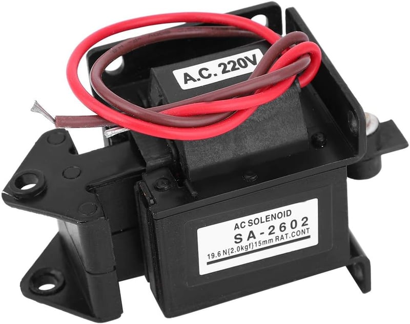 BootyBay SA-2602 AC Elektromágnes 220V Push-Pull Szolenoid, 19.6N Húzóerő, 15mm Löket, 50/60Hz Ipari Elektromágnes
