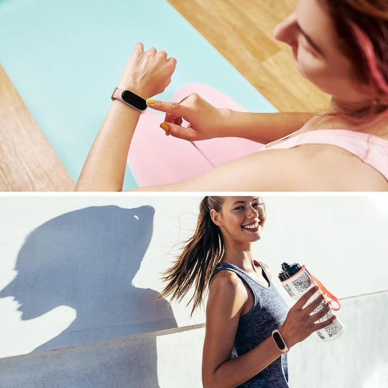 BootyBay Szilikon Pánt Xiaomi Mi Band 4/3 Okoskarkötőhöz - 4 db-os Csomag Férfiaknak és Nőknek - Puha Csereszíj Szett (Mi Band 5-tel Nem Kom