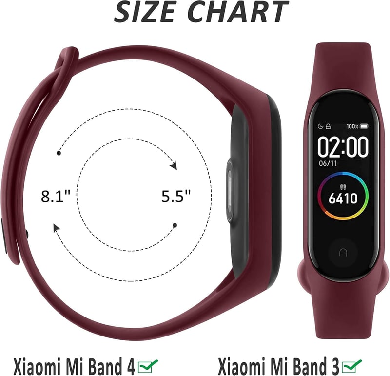 BootyBay Szilikon Pánt Xiaomi Mi Band 4/3 Okoskarkötőhöz - 4 db-os Csomag Férfiaknak és Nőknek - Puha Csereszíj Szett (Mi Band 5-tel Nem Kom