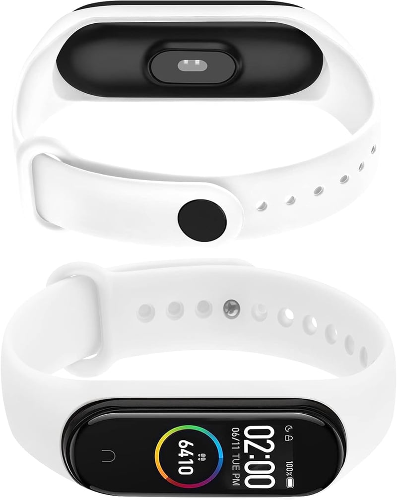 BootyBay Szilikon Pánt Xiaomi Mi Band 4/3 Okoskarkötőhöz - 4 db-os Csomag Férfiaknak és Nőknek - Puha Csereszíj Szett (Mi Band 5-tel Nem Kom