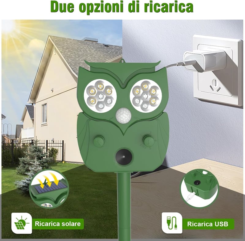 BootyBay Ultrahangos Macskariasztó Napelemes Kültéri Állatok Elűzéséhez