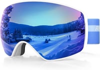 BootyBay Unisex Síszemüveg - Szemüvegeseknek is, Cserélhető Lencsékkel, OTG UV Védelem, Sisakkompatibilis, Páramentes Szférikus Sí és Snowbo 1