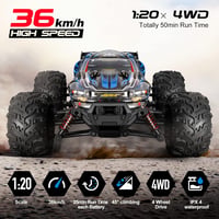 BootyBay YC100 Távirányítós Autó - 36+ km/h Sebességű 1:20 RC Monster Truck - 4WD Terepjáró Elektromos Crawler 2 Akkumulátorral Gyerekeknek  2