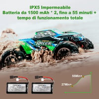 BootyBay YC200 1/16 Távirányítós Autó 45+ km/h Sebességgel - 4WD Terepjáró Vízálló RC Autó, 55 Perc Üzemidő, 3m Kábel, Gyerekeknek és Felnőt 5